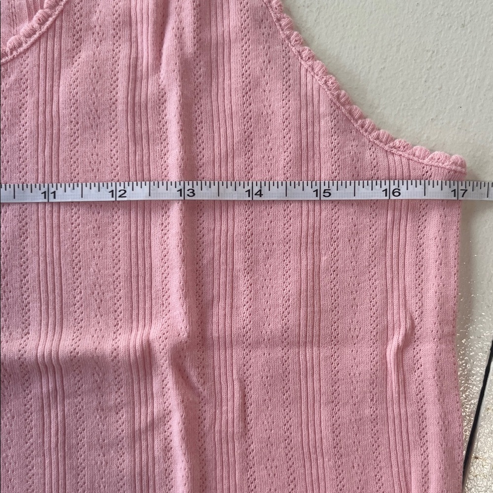 J. Crew Pink Tank Top in pointelle - Picture 4 of 6